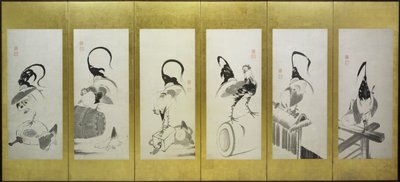 Kohouti a slepice od attributed to Itō Jakuchū