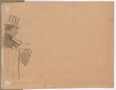 Pravý profil muže s vysokým kloboukem (verze) od attributed to Jean Louis Forain