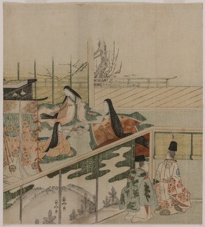 Dvorní dámy vyrábějící panenky od attributed to Kubo Shunman