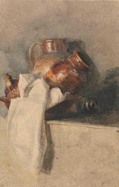 Zátiší s džbány na polici od attributed to Peter DeWint