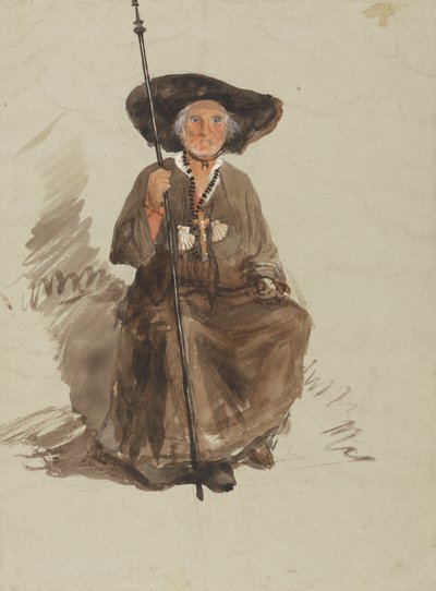 Studie poutníka od attributed to Samuel Palmer