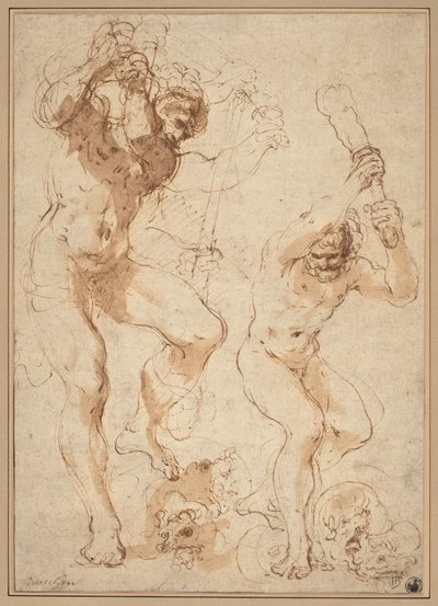 Herkules zabíjející Hydru od called Guercino Giovanni Francesco Barbieri