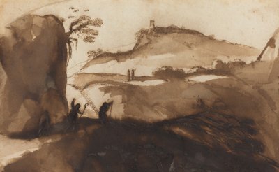 Pastýři nahlížejí do propasti od called Guercino Giovanni Francesco Barbieri