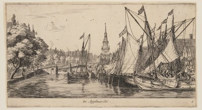 De Appelmarckt, z Pohledů na Amsterdam od called Zeeman Reinier Nooms