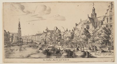 Loď Noorder Marckt s lodí Kerck z Pohledů na Amsterdam od called Zeeman Reinier Nooms