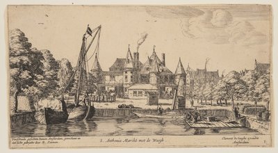 S. Anthonis Marckt met de Waegh, z Pohledů na Amsterdam od called Zeeman Reinier Nooms