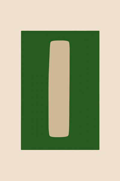 Minimalistický zelený tvar od cartissi