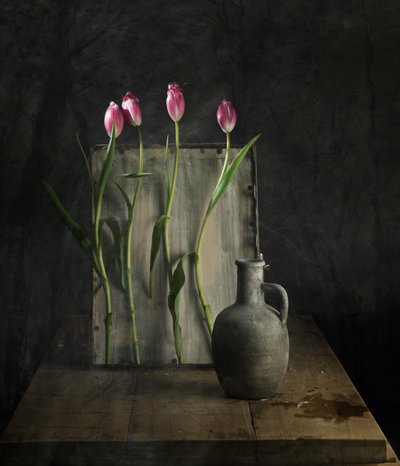 Zátiší s venkovskými tulipány od chenyi wang