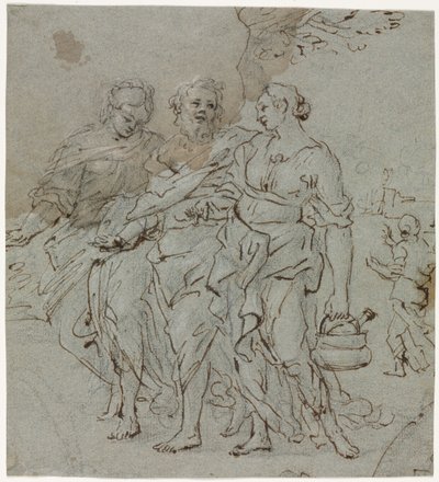 Lot a jeho dcery (recto) od circle of Pietro da Cortona