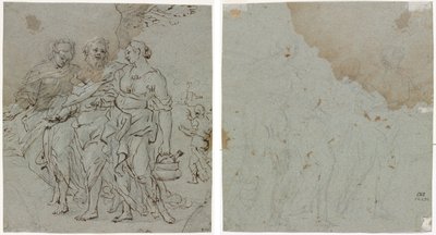 Lot a jeho dcery (recto) Náčrt pro Lota a jeho dcery (verze) od circle of Pietro da Cortona