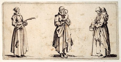 Tři figurky (pero a hnědý inkoust na papíře) od Kosma Sergejewitsch Petrow Wodkin