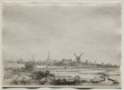 Kopie pohledu na Amsterdam ze severozápadu od copy after Rembrandt van Rijn