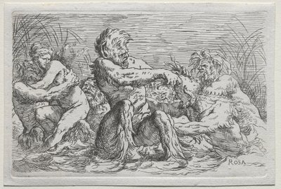 Říční bohové od copy after Salvator Rosa