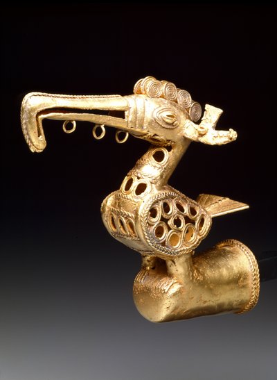 Ptákovitá koncovka, cca 500-1500 (zlato) od culture Zenú