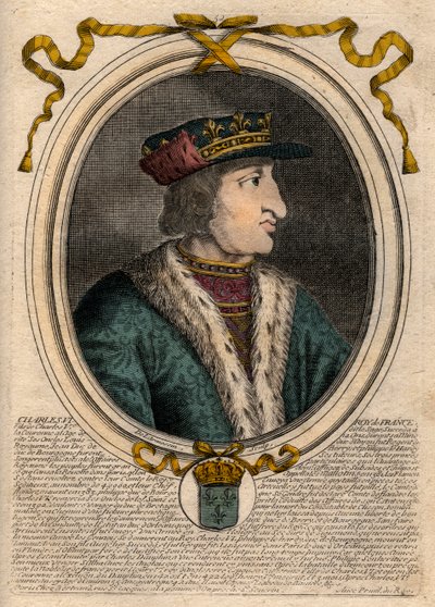 Portrét Karla VI. (1368-1422), francouzského krále - KARLES VI. (1368-1422) francouzský král od de Larmessin