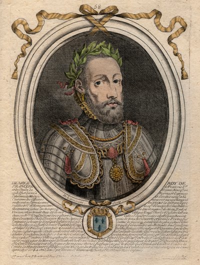 Portrét Jindřicha II. (1519-1559) Francouzský král - Jindřich II. (1519-59), francouzský král - rytina z 