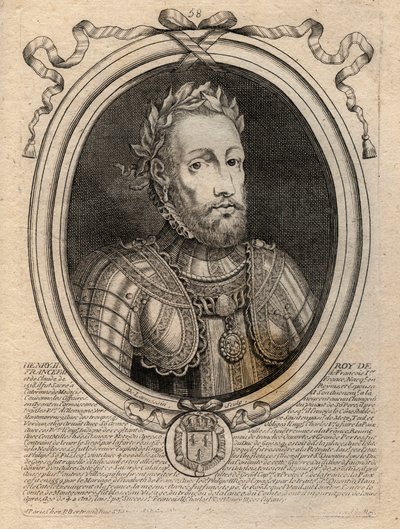 Portrét Jindřicha II. (1519 - 1559) Francouzský král - Jindřich II. (1519-59), francouzský král - rytina z 