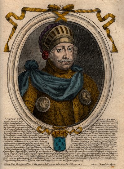 Portrét Ludvíka VI., nazvaný Tlustý - rytina z 