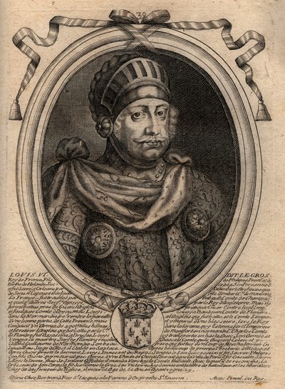 Portrét Ludvíka VI., nazvaný Tlustý - rytina z 