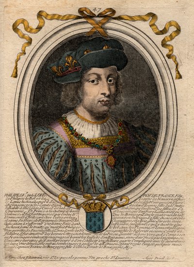 Portrét Filipa V. Dlouhého (1294-1322), francouzského krále - Filip V. (1294-1322) 