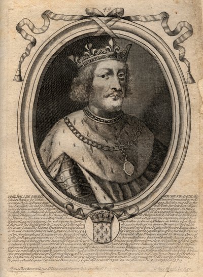 Portrét Filipa VI. z Valois (1294 - 1350), francouzského krále - Filip VI. z Valois (1293-1350) Francouzský král - rytina z 