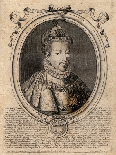 Portrét francouzského krále Jindřicha III. (1551-1589) - Portrét francouzského krále Jindřicha III. (1551-89) - rytina z 