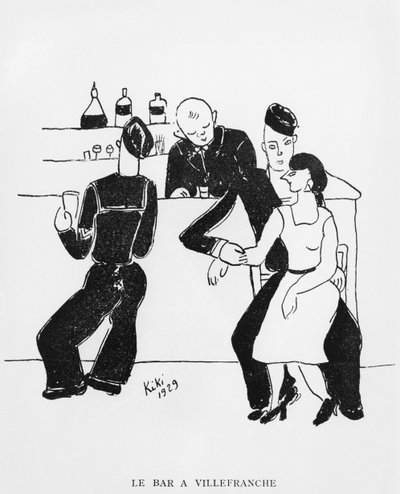 Bar ve Villefranche, ilustrace z knihy "Kiki