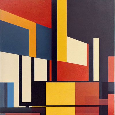 Geometrické tvary Malba na plátno, tisk na přání od F. Abderrahim