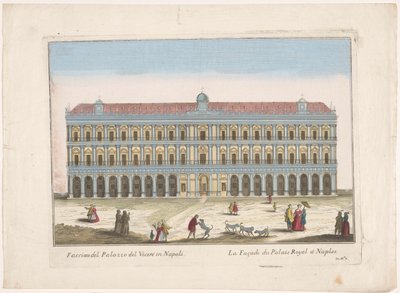 Pohled na Palazzo Reale v Neapoli Facciata del palazzo del vicere v Neapoli (titul na objektu) od familie Remondini (attributed to)