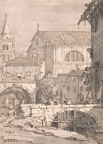Benátská fantazie od imitator of Canaletto