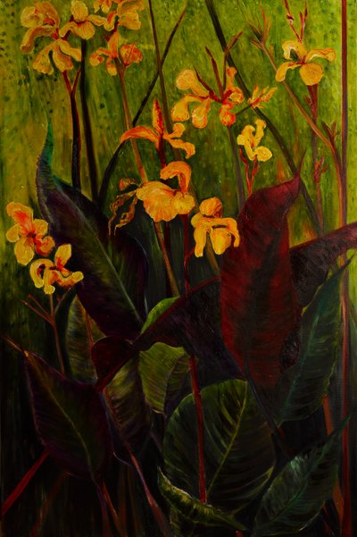 Canna Lily, 2017 (olej na plátně) od jocasta shakespeare