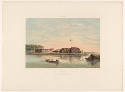 Fort Zeelandia v Paramaribo Surinam. Pohled na Fort Zélandia v Paramaribo (titul na objektu) od jonkheer Jacob Eduard van Heemskerck