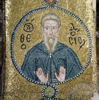 Svatý, mozaika v katholikon (hlavní kostel) kláštera Nea Moni (seznam světového dědictví UNESCO od Theodore Charles Ange Coquelin
