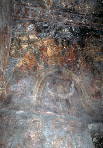 Svatí, freska na stropě kostela Agia Paraskevi, Anisaraki, Kréta, Řecko (foto) od Theodore Charles Ange Coquelin
