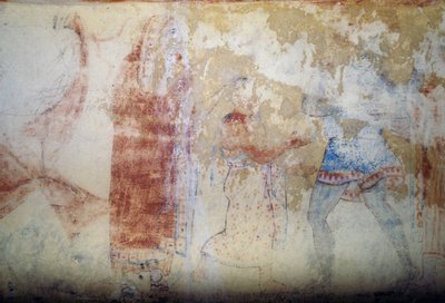 Žena a mládí, freska, Hrobka modrých démonů, nekropole Tarquinie (Seznam světového dědictví UNESCO, 2004), Lazio, Itálie, etruská civilizace, 5. století před naším letopočtem (foto) od Theodore Charles Ange Coquelin