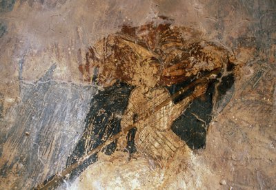 Muž na koni, freska v kostele Agios Georgios, Komitades, Kréta, Řecko (foto) od Unbekannt Unbekannt