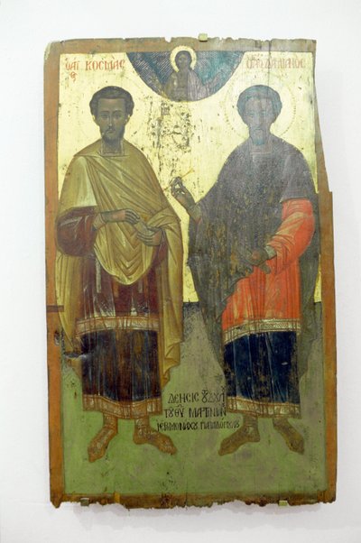 Svatí, malba na dřevo v klášteře Arkadi, Kréta, Řecko (foto) od Unbekannt Unbekannt