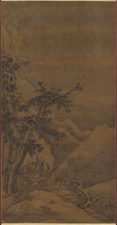 Ptáci v háji v horské zimní krajině od possibly by Gao Tao