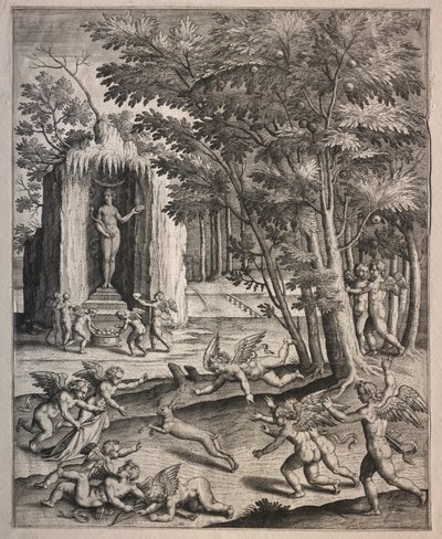 Cupids ve hře od possibly by Hieronymus Wierix