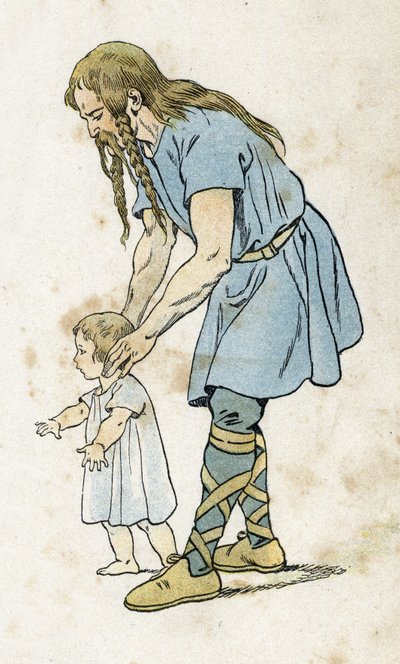 Gal se svým dítětem. ve „“ Francii, jeho příběh vyprávěný G. Montorgueilem, vyobrazený Jobem““ 1896. Soukromá sbírka. od pseudonym for Onfray de Breville Jacques Job