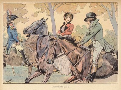 V Longchamps (7. rok) (barevné lito) od pseudonym for Onfray de Breville Jacques Job