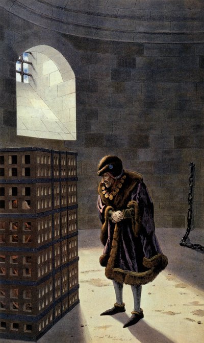 Francouzský král Ludvík XI. na návštěvě u kardinála Jeana de la Balue ve vězení od pseudonym for Onfray de Breville Jacques Job