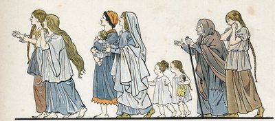 Galské selské ženy se svými dětmi. ve „“ Francii, její příběh vyprávěl G. Montorgueil, obraz Job“““ 1896. Soukromá sbírka. od pseudonym for Onfray de Breville Jacques Job