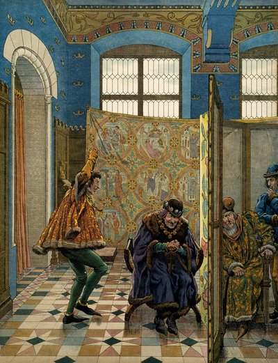 Historie Francie ve středověku (středověk): Jeden z gentlemanů Connetable of Saint Pol si dělá legraci z anglického krále (jeho spojence), než francouzský král Ludvík XI. řekl obezřetný (1423-1483), když emisař Edwarda IV. se setkal s L od pseudonym for Onfray de Breville Jacques Job