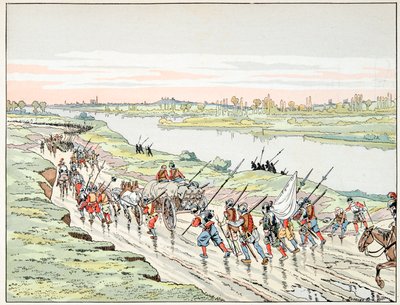 Ilustrace převzatá z knihy „“Le bon roy Henri””, ilustrovaná Jacquesem Marie Gaston Onfray de Breville dit JOB (1858-1931): Henri IV je o Paříži - Soukromá sbírka od pseudonym for Onfray de Breville Jacques Job