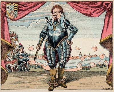 Ilustrace převzatá z knihy „Le bon roy Henri“, kterou ilustroval Jacques Marie Gaston Onfray de Breville dit JOB (1858-1931): Portrét Charlese de Lorraine (1554-1611), vévody z Mayenne, vojevůdce Ligy, nepřítel Jindřicha IV. - Soukromá sbírka od pseudonym for Onfray de Breville Jacques Job