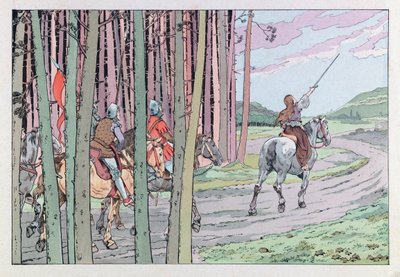 Jacques Marie Gaston Onfray de Breville dit JOB (1858 - 1931); Ilustrace z „Les epees de France“: Johanka z Arku v čele svých mužů v roce 1429; Coll, Part. od pseudonym for Onfray de Breville Jacques Job