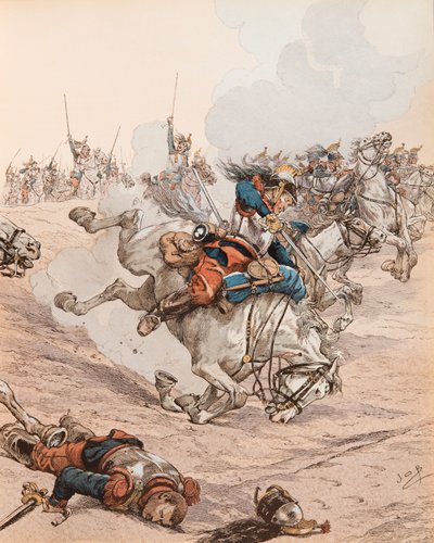 Jacques Marie Gaston Onfroy de Breville dit JOB (1858-1931) - Pověření bitevních lodí v bitvě u Reichshoffen (nebo Fréeschwiller Woerth) v roce 1870, soukromá sbírka od pseudonym for Onfray de Breville Jacques Job