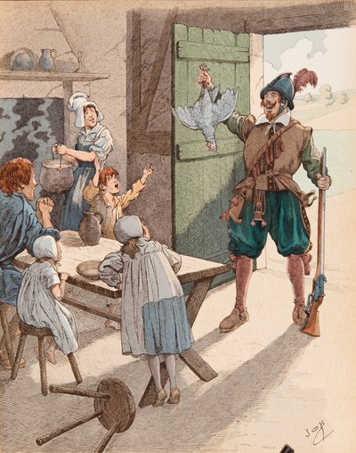 Jacques Marie Gaston Onfroy de Breville dit JOB (1858-1931) - Nočník v době Jindřicha IV. (1553-1610), soukromá sbírka od pseudonym for Onfray de Breville Jacques Job
