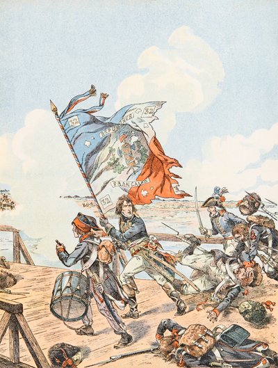 Jacques Marie Gaston Onfroy de Breville dit JOB (1858-1931) - Napoleon Bonaparte u mostu Arcole v roce 1796, soukromá sbírka od pseudonym for Onfray de Breville Jacques Job
